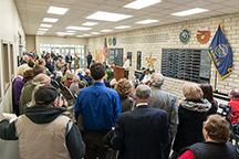 Peace Memorial Auditorium foyer dedication, 2017. Image courtesy of Tom Parish.