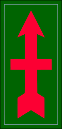 32nd (Red Arrow) Infantry Division shoulder patch.